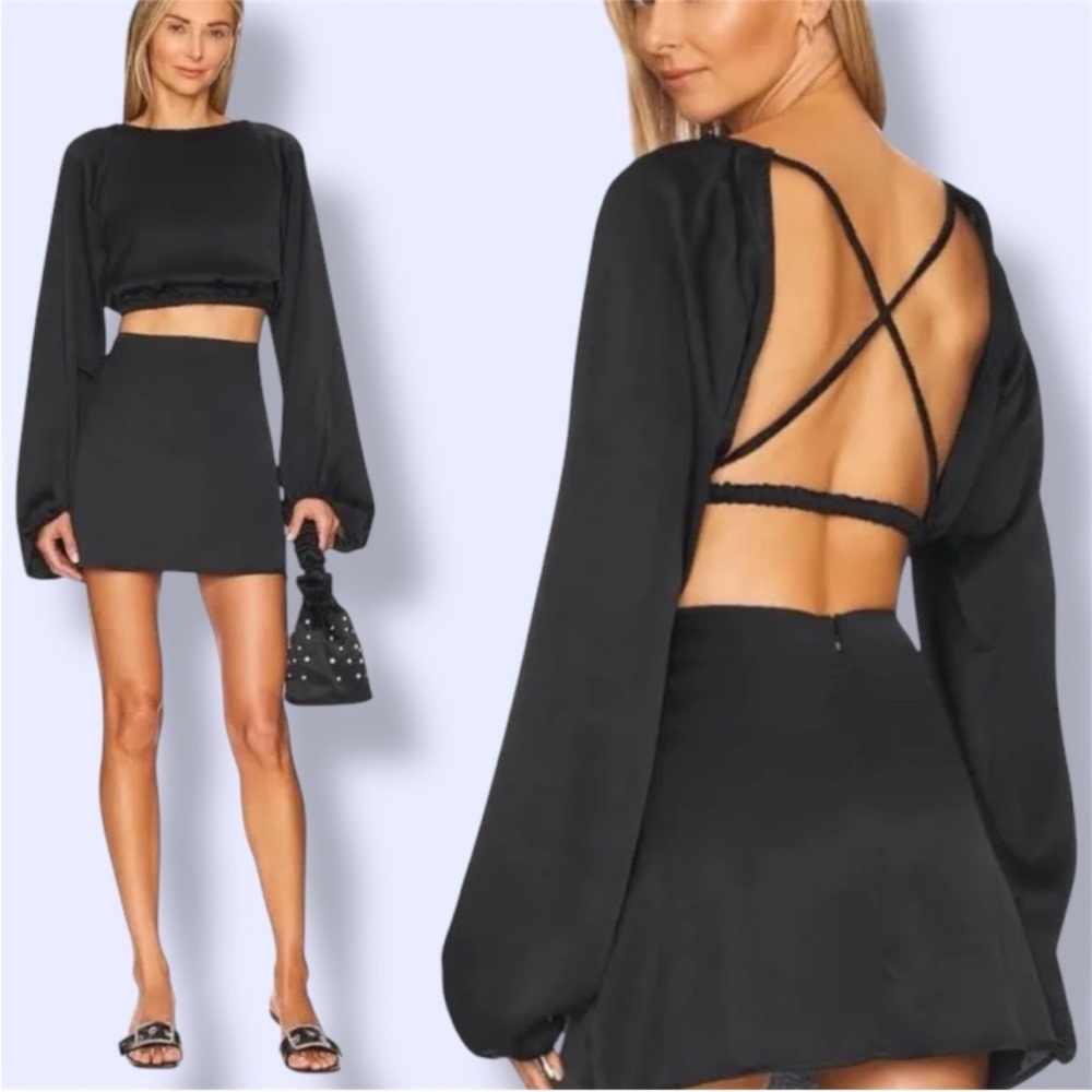 WeWoreWhat Billow Sleeve Top in Black